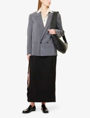 LEMAIRE: Split-Front Straight-Fit Cotton-Twill Midi Skirt