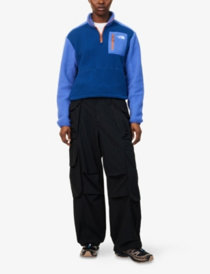 THE NORTH FACE WOMENS BLUE/INDIGO PLUM YUMIORI QUARTER-ZIP FLEECE JACKET XS 