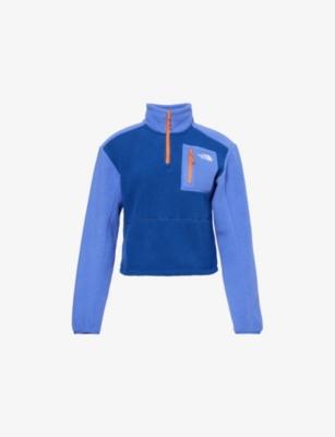 THE NORTH FACE WOMENS BLUE/INDIGO PLUM YUMIORI QUARTER-ZIP FLEECE JACKET XS 