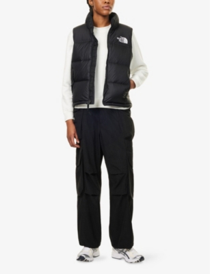 THE NORTH FACE WOMENS BLACK 1996 RETRO NUPTSE HIGH-NECK RELAXED-FIT SHELL-DOWN VEST 