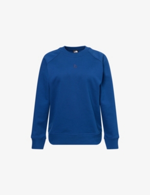 THE NORTH FACE WOMENS THE NORTH FACE TONAL LOGO-EMBROIDERY RELAXED COTTON-JERSEY SWEATSHIRT 