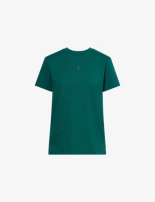 THE NORTH FACE WOMENS THE NORTH FACE LOGO-EMBROIDERED COTTON T-SHIRT 