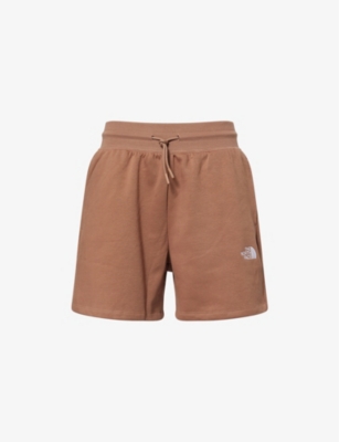 THE NORTH FACE WOMENS LATTE ESSENTIAL RELAXED-FIT COTTON-BLEND JERSEY SHORTS