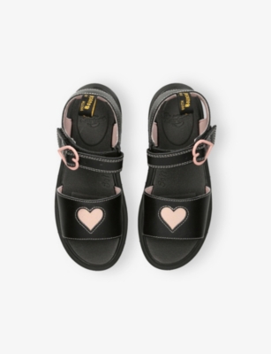 DR MARTENS: Kids' Marlowe Hearts Leather Sandals