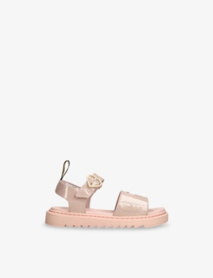 DR MARTENS: Kids' Marlowe Hearts Leather Flat Sandals