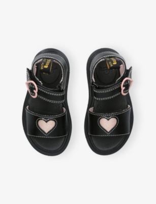 DR MARTENS: Kids' Marlowe Hearts Leather Sandals