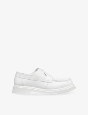 Mm6 Maison Margiela Womens White Mm6 X Dr Martens Penton Mashup Leather Loafers Eur 40 / 7 Uk In White