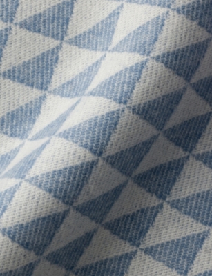 Prada Womens Blue Symbole Wool And Cashmere Scarf In Blue
