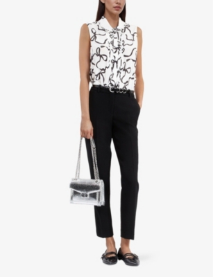 THE KOOPLES: Printed Sleeveless Silk Shirt