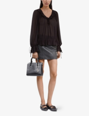 THE KOOPLES: Ruffle-Trim Long-Sleeve Woven Top