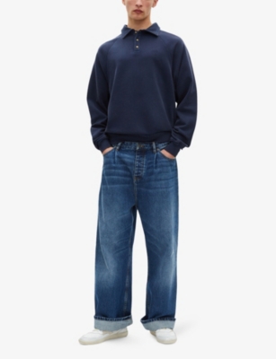THE KOOPLES: Brand-Embroidered Polo-Collar Cotton Sweatshirt
