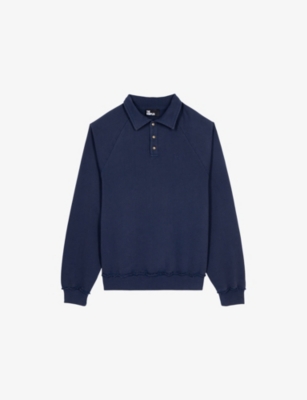 THE KOOPLES: Brand-Embroidered Polo-Collar Cotton Sweatshirt