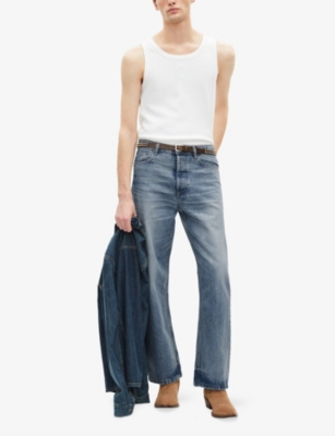 THE KOOPLES: Straight-Leg Faded-Effect Denim Jeans