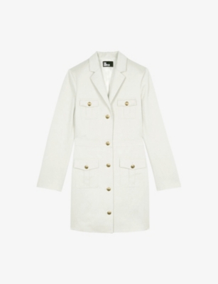 THE KOOPLES: Single-Breasted Long-Sleeve Linen-Blend Mini Dress