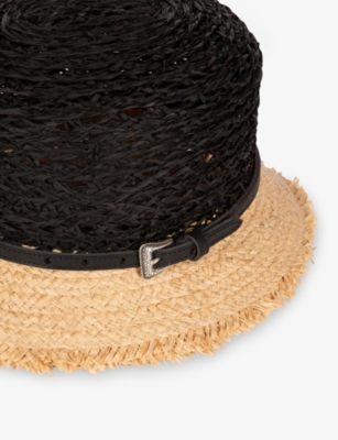 THE KOOPLES: Raw-Trim Raffia Bucket Hat
