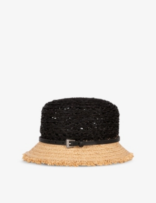 THE KOOPLES: Raw-Trim Raffia Bucket Hat