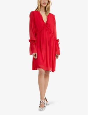 THE KOOPLES: Ruffle Long-Sleeve Woven Mini Dress