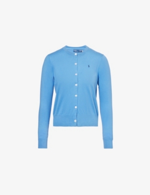 POLO RALPH LAUREN: Round-Neck Logo-Embroidered Cotton-Blend Cardigan