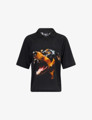 Ksubi X Mowalola Womens  Doberman Jersey Polo Shirt Black