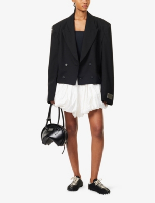 VAQUERA: Twill Peak-Lapels Relaxed-Fit Wool Blazer