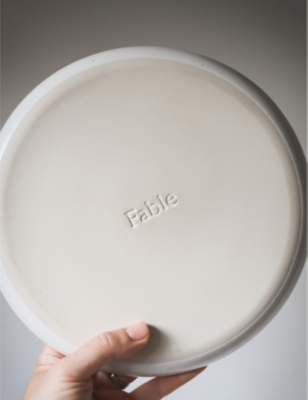 Fable Cloud White Stackable Ceramic Stoneware Salad Plates Set Of Four In Cloud White