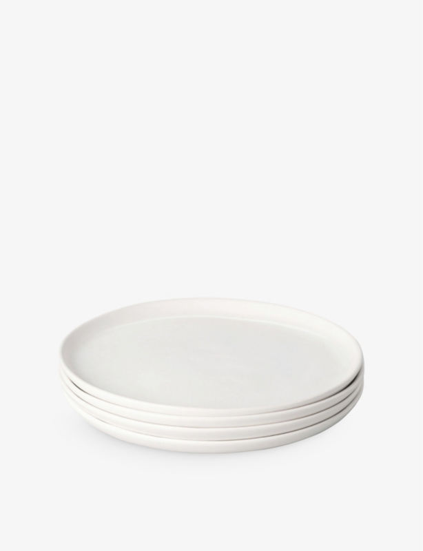 Stackable Ceramic Stoneware Salad Plates Set of Four