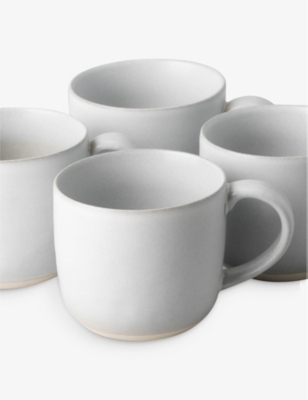 Fable Stone Blue Stackable Ceramic Stoneware Mugs Set Of Four In Stone Blue