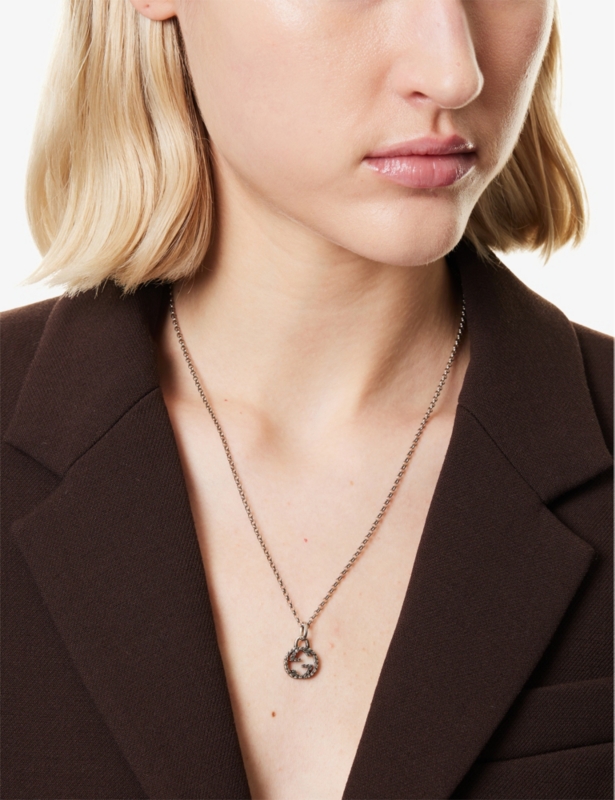 Pre-Loved Gucci Interlocking G Sterling-Silver Pendant Necklace