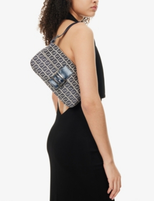RESELFRIDGES: Pre-Loved Fendi Zucchino Canvas Baguette Shoulder Bag