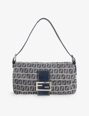 RESELFRIDGES: Pre-Loved Fendi Zucchino Canvas Baguette Shoulder Bag