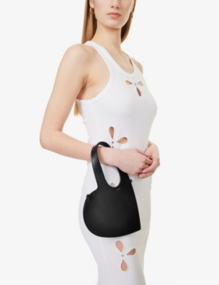 Shop Coperni Womens Black Baby Heart Leather Tote Bag