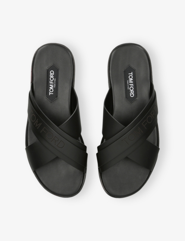 Preston Crossover-Strap Leather Sandals