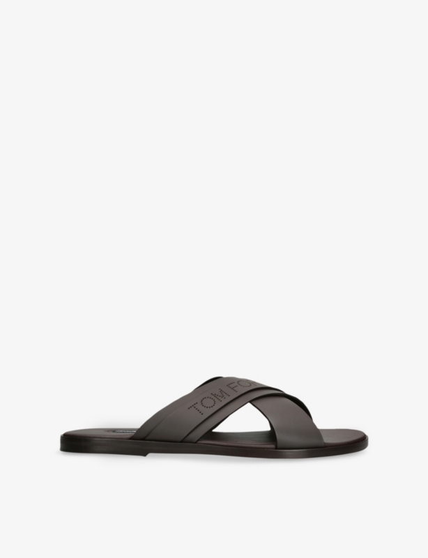 Preston Crossover-Strap Leather Sandals