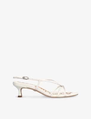 SAM EDELMAN: Cressa Leather Kitten-Heel Sandals