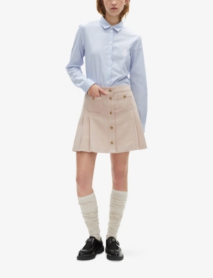 THE KOOPLES: Stripe Brand-Embroidery Cotton Shirt