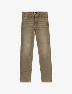 The Kooples Womens Olive Straight-leg Slim-fit Mid-rise Denim Jeans