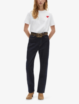 The Kooples Womens Blue Electric Boyfried-fit Mid-rise Stretch-denim Jeans