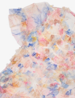 NEEDLE AND THREAD: Mariannes Floral Printed Tulle Ruffle 4-12 Years