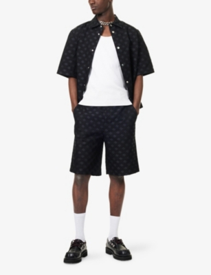 AMIRI: Monogram-Jacquard Logo-Plaque Cotton and Wool-Blend Shorts