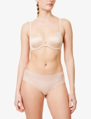 Chantelle Womens  Norah Covering Full-cup Stretch-woven Bra In Golden Beige