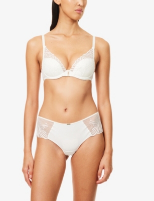 Chantelle Womens Legend Shorty Lace Briefs Milk Xl In White
