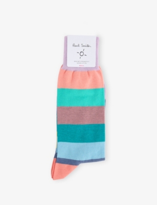 PAUL SMITH: Jonathan Striped Stretch-Cotton Blend Socks