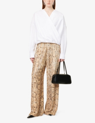 DRIES VAN NOTEN: Wrap-Front Puffball Cotton-Poplin Shirt