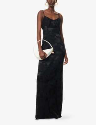 DRIES VAN NOTEN WOMENS BLACK DIRIOS SLEEVELESS JACQUARD WOVEN MAXI DRESS 