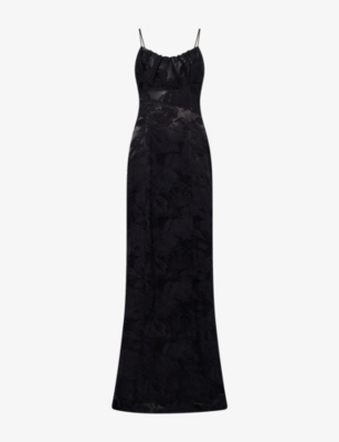 Shop Dries Van Noten Womens Black Dirios Sleeveless Jacquard Woven Maxi Dress