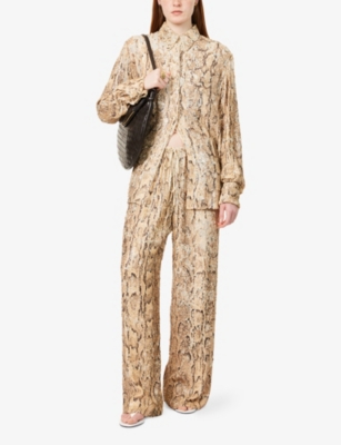 DRIES VAN NOTEN: Sequin-Embellishment Wide-Leg Woven Trousers