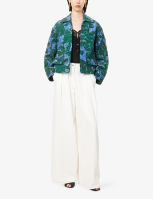 DRIES VAN NOTEN: Vonda Bead-Embellished Silk and Cotton-Blend Jacket
