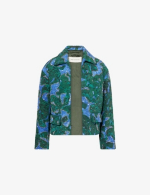 DRIES VAN NOTEN: Vonda Bead-Embellished Silk and Cotton-Blend Jacket