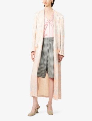 DRIES VAN NOTEN: Belted Floral Woven Coat