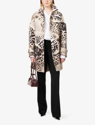 DRIES VAN NOTEN: Abstract-Print Relaxed-Fit Cotton Coat